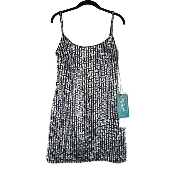 Mac Duggal Scoop Beaded Sheath Mini Tank Dress SZ 8